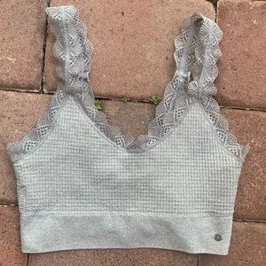 Lucky Brand Gray Lace Trim Bralette